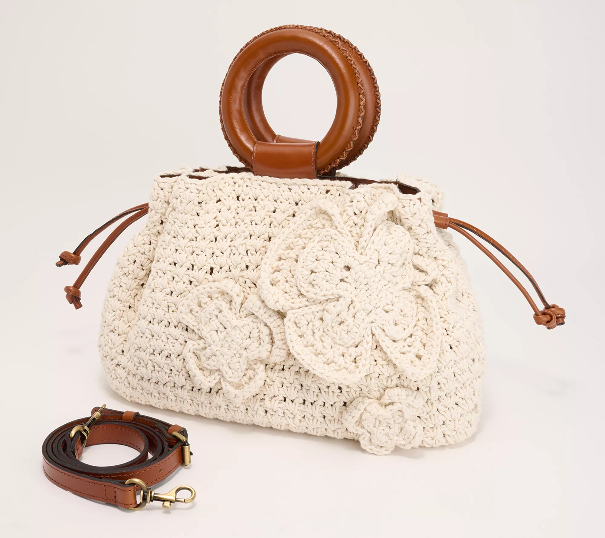 "As Is" Patricia Nash Carlina Crochet Tote w/ Crossbody Strap