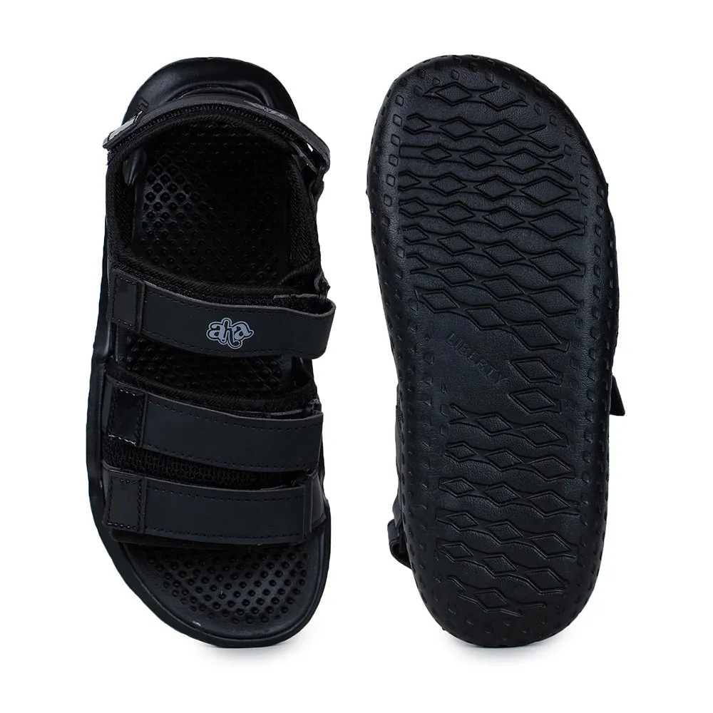 A-HA Casual Black Sandals For Men LB195-01 By Liberty