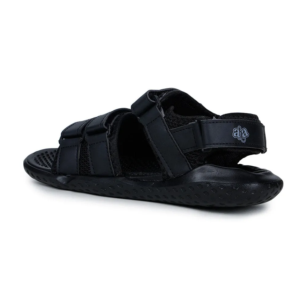 A-HA Casual Black Sandals For Men LB195-01 By Liberty