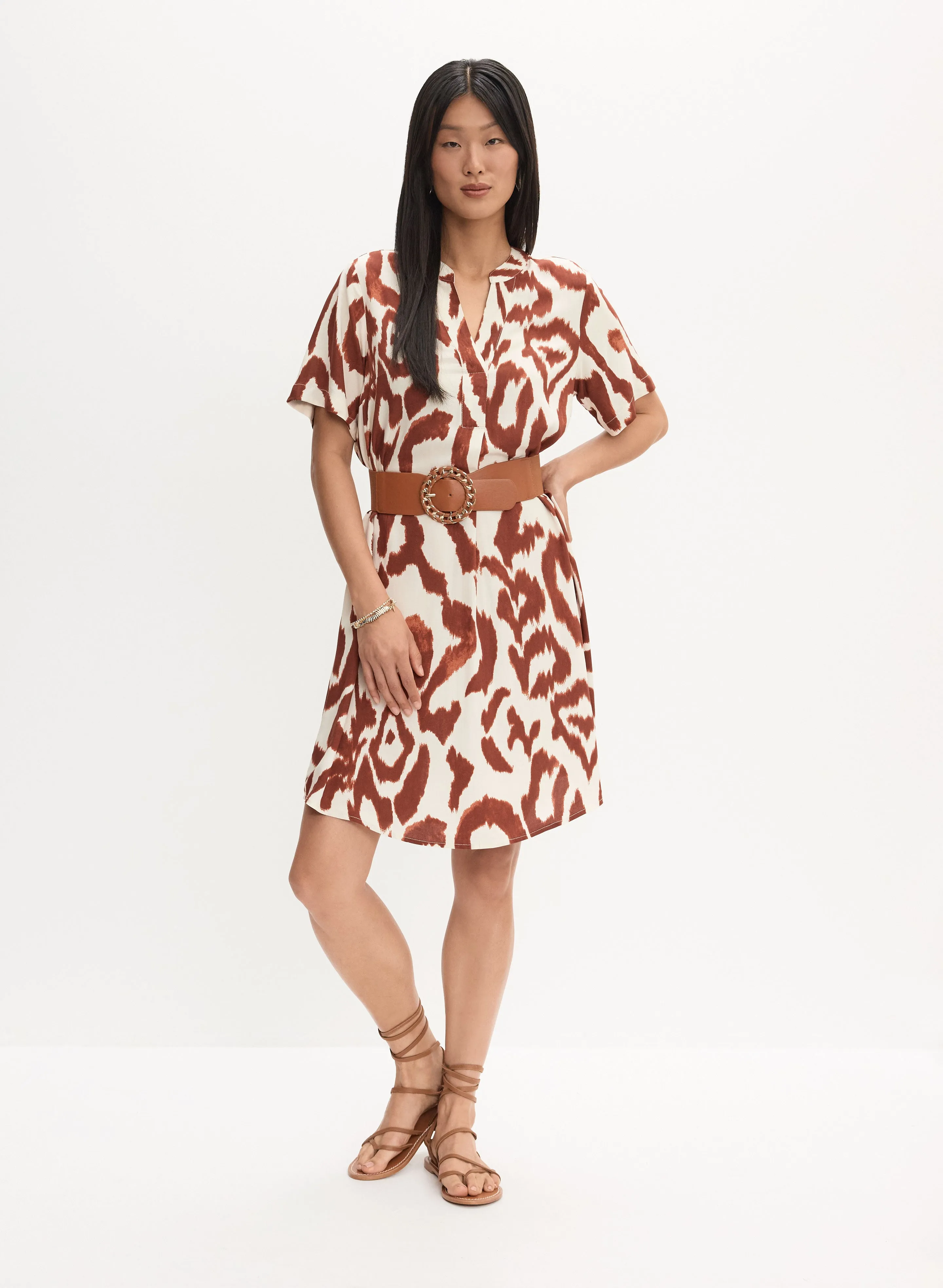 Abstract Print Short Dress