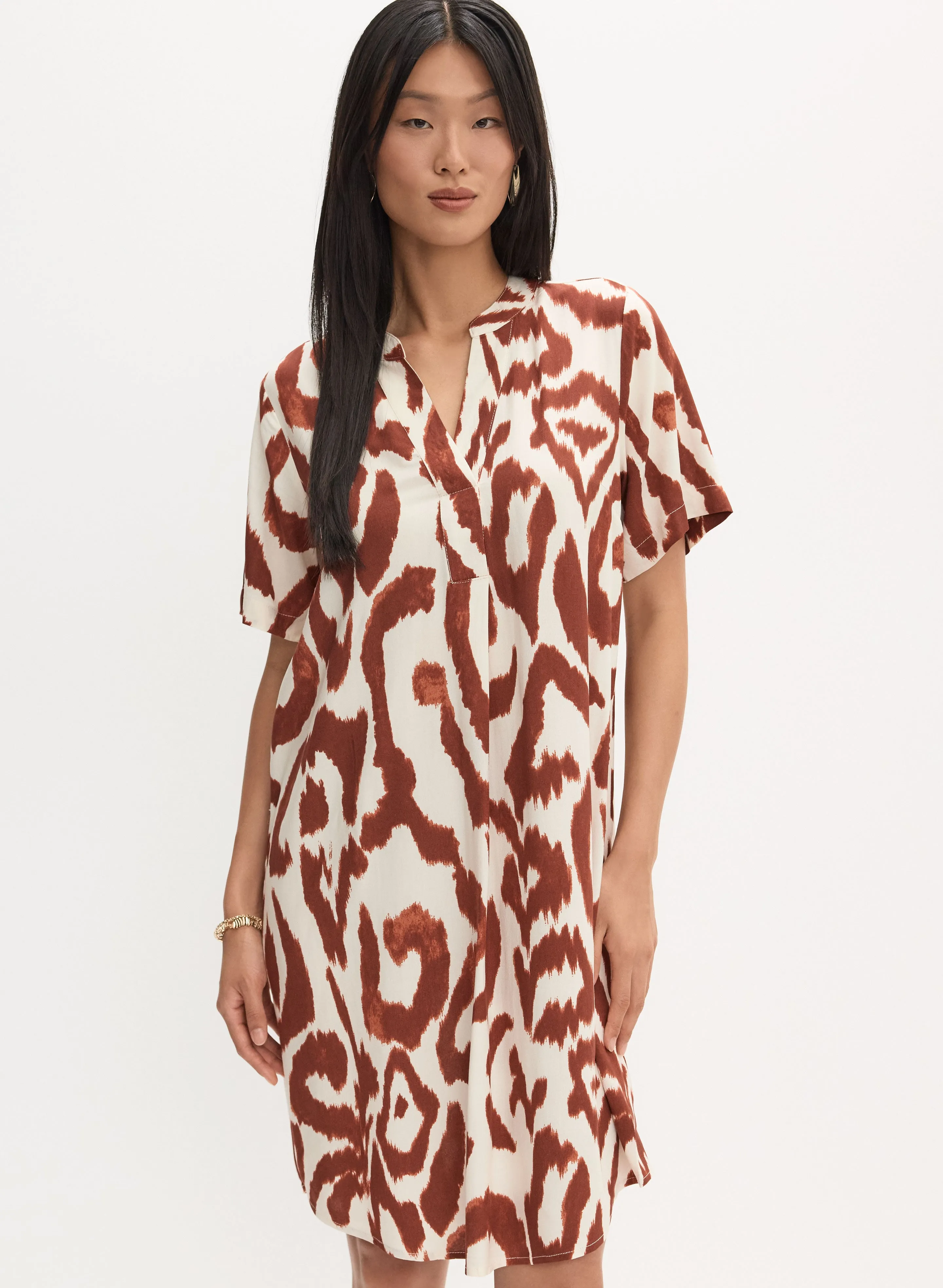 Abstract Print Short Dress