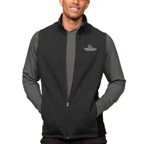 Antigua Gonzaga Bulldogs Heather Black Course Full-Zip Vest