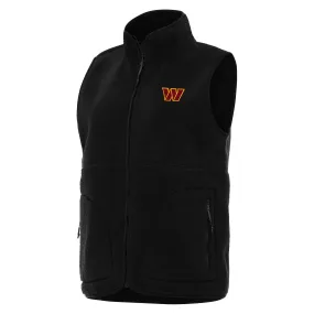 Antigua  Washington Commanders Women's Black Nostalgic Full-Zip Vest