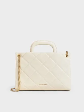 Apfra Quilted Chain-Handle Bag - Cream