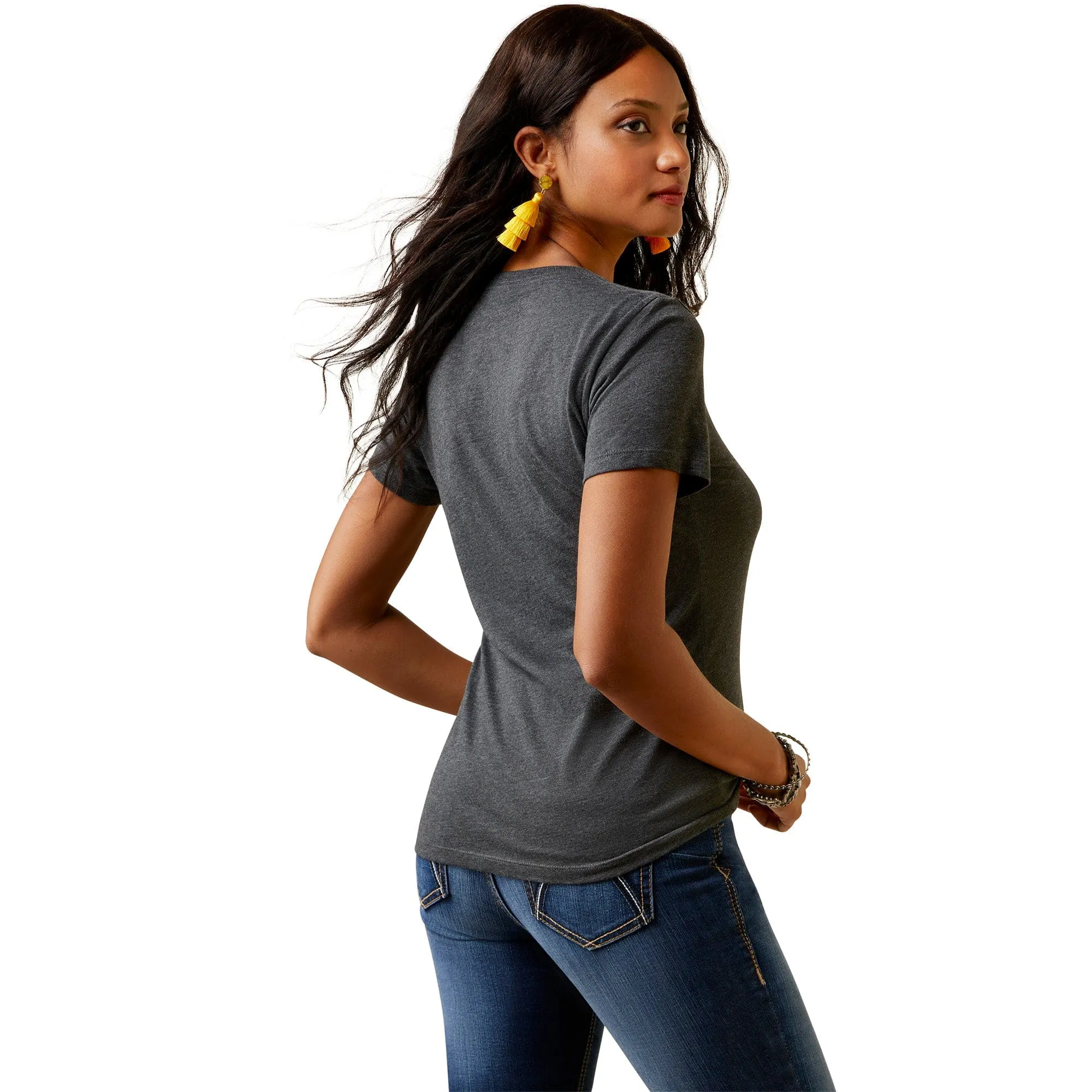 Ariat Women's Quilt Logo Gray T-Shirt 10045443