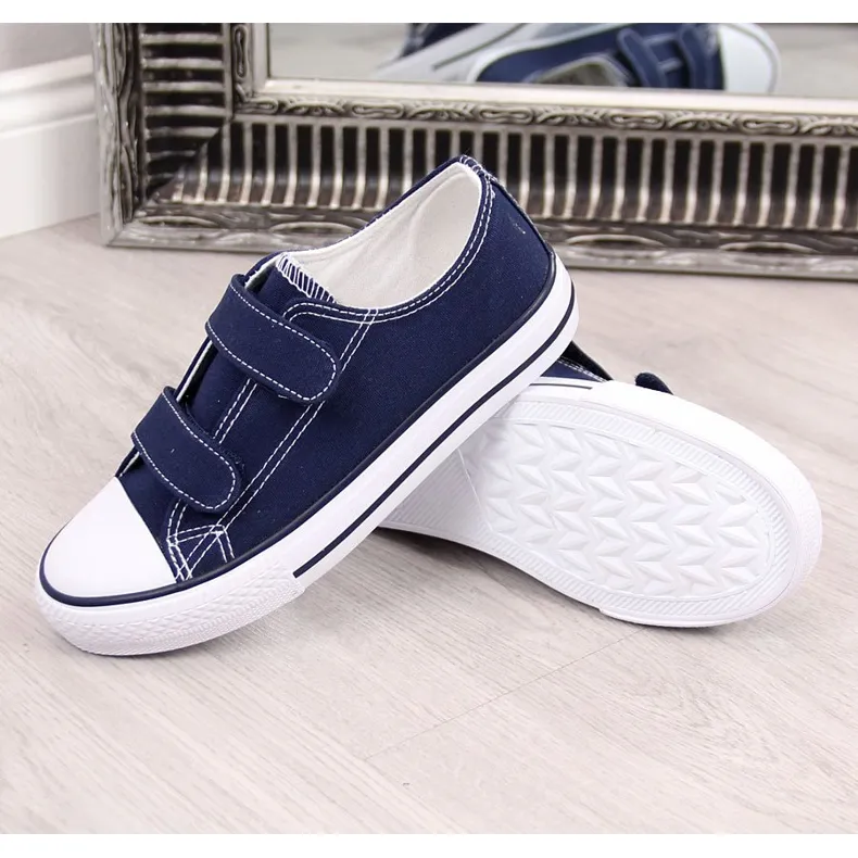 Atletico navy blue velcro children's sneakers