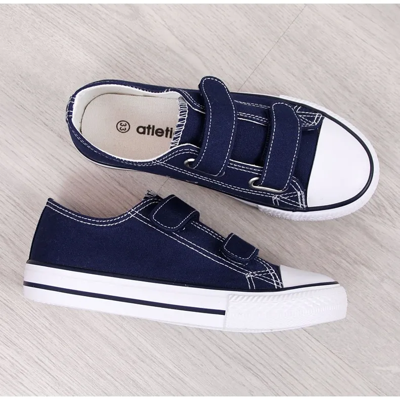 Atletico navy blue velcro children's sneakers