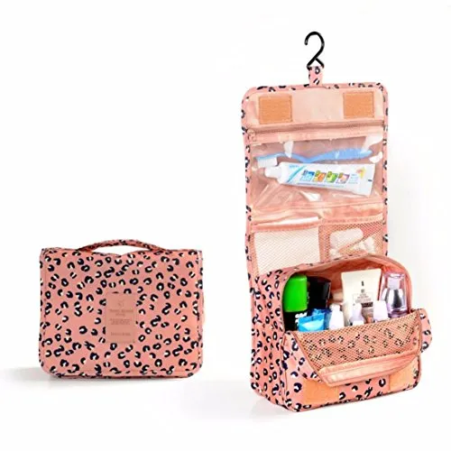 AutumnFall Pockettrip Hanging Toiletry Kit Clear Travel BAG Cosmetic Carry Case Toiletry (Pink)