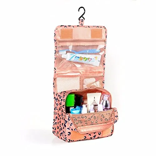 AutumnFall Pockettrip Hanging Toiletry Kit Clear Travel BAG Cosmetic Carry Case Toiletry (Pink)