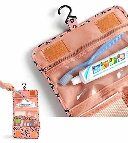 AutumnFall Pockettrip Hanging Toiletry Kit Clear Travel BAG Cosmetic Carry Case Toiletry (Pink)