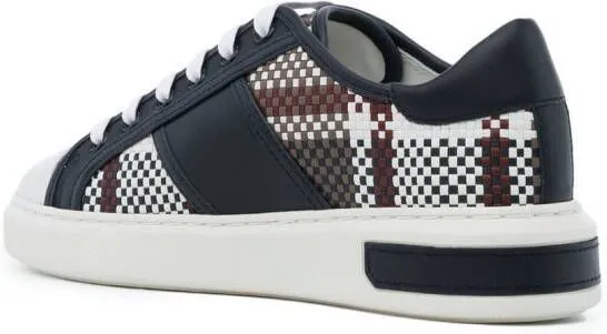 Bally Myller tartan-check leather sneakers Blue