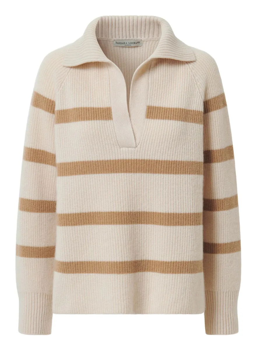 Barbara Lohmann Emma Beige Stripe Polo