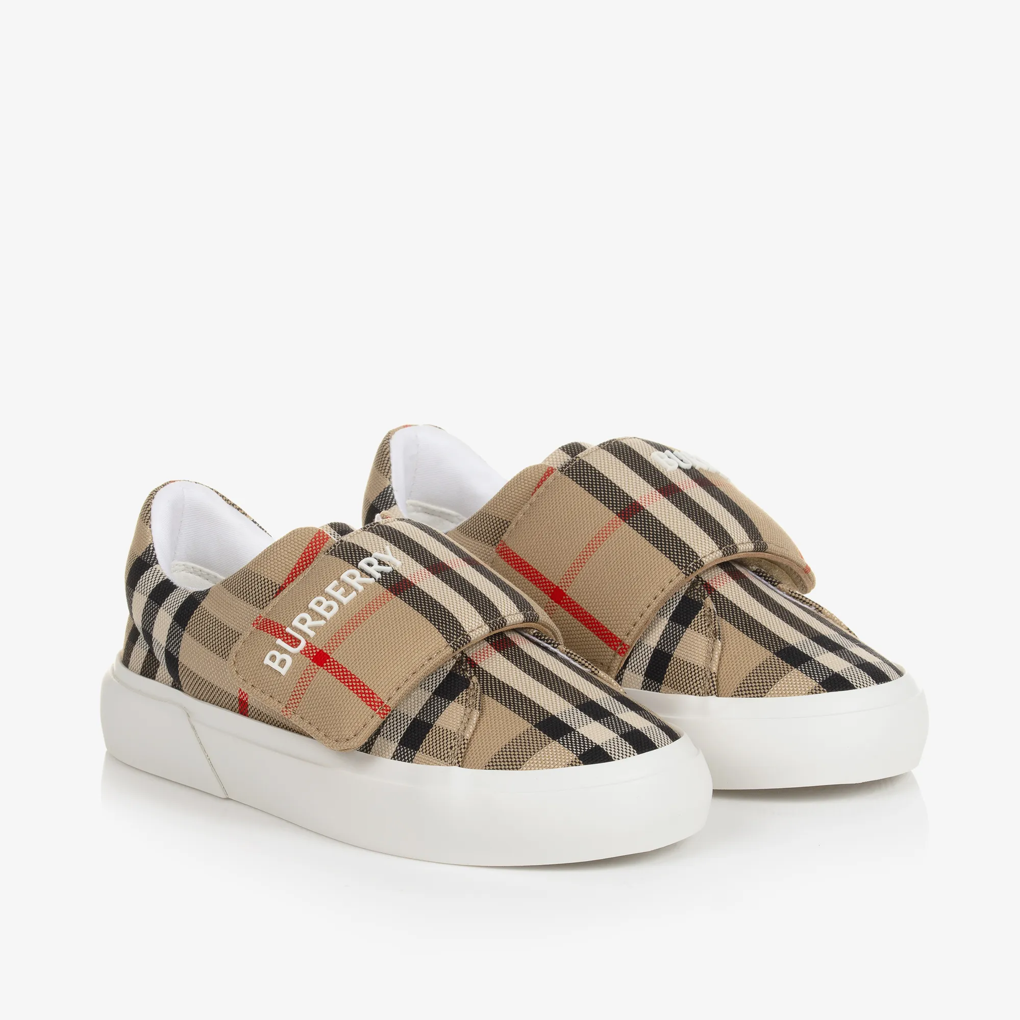 Beige Vintage Check Trainers