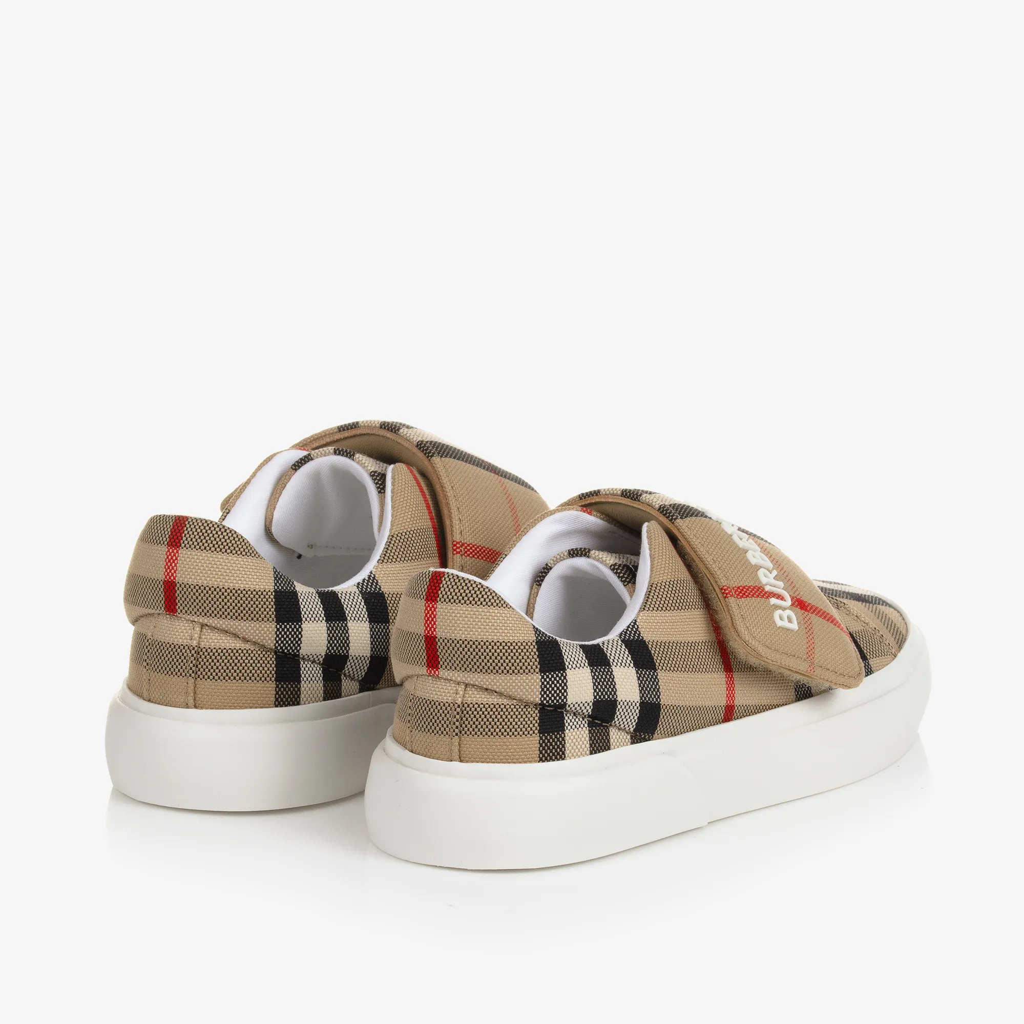 Beige Vintage Check Trainers