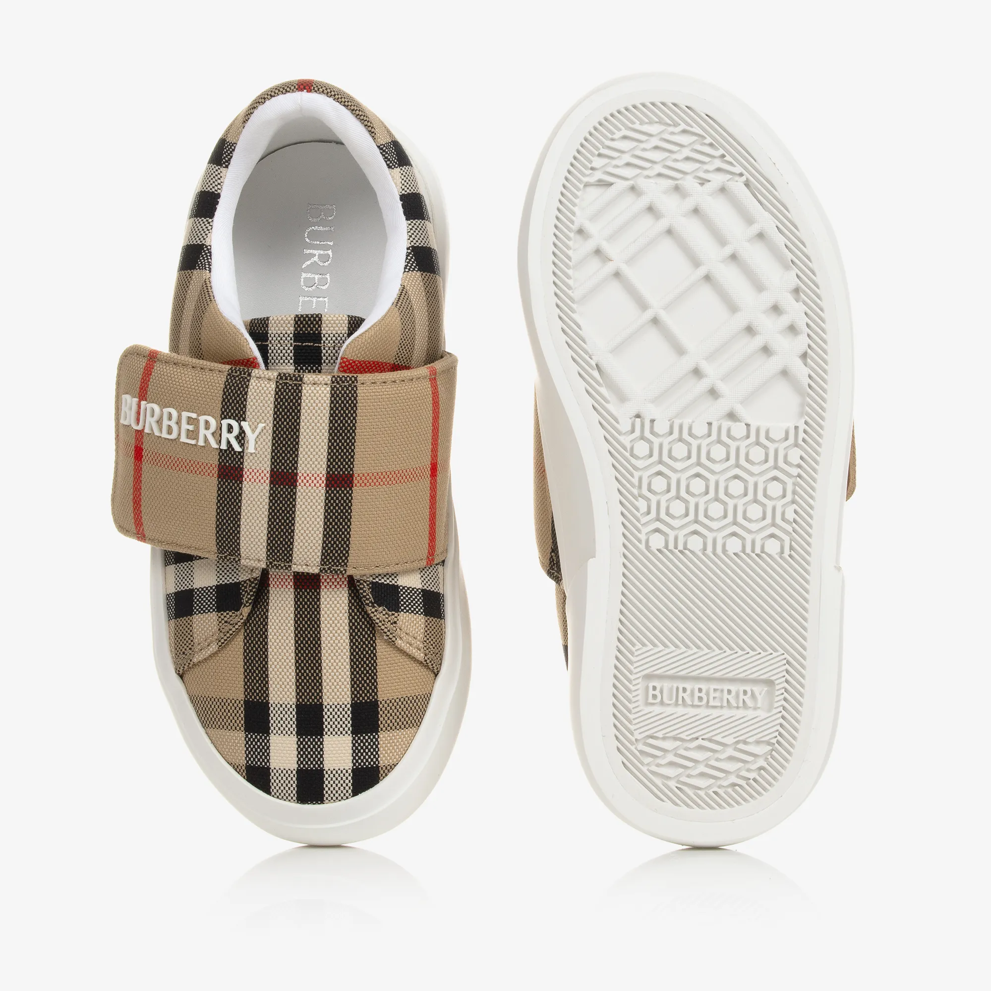 Beige Vintage Check Trainers