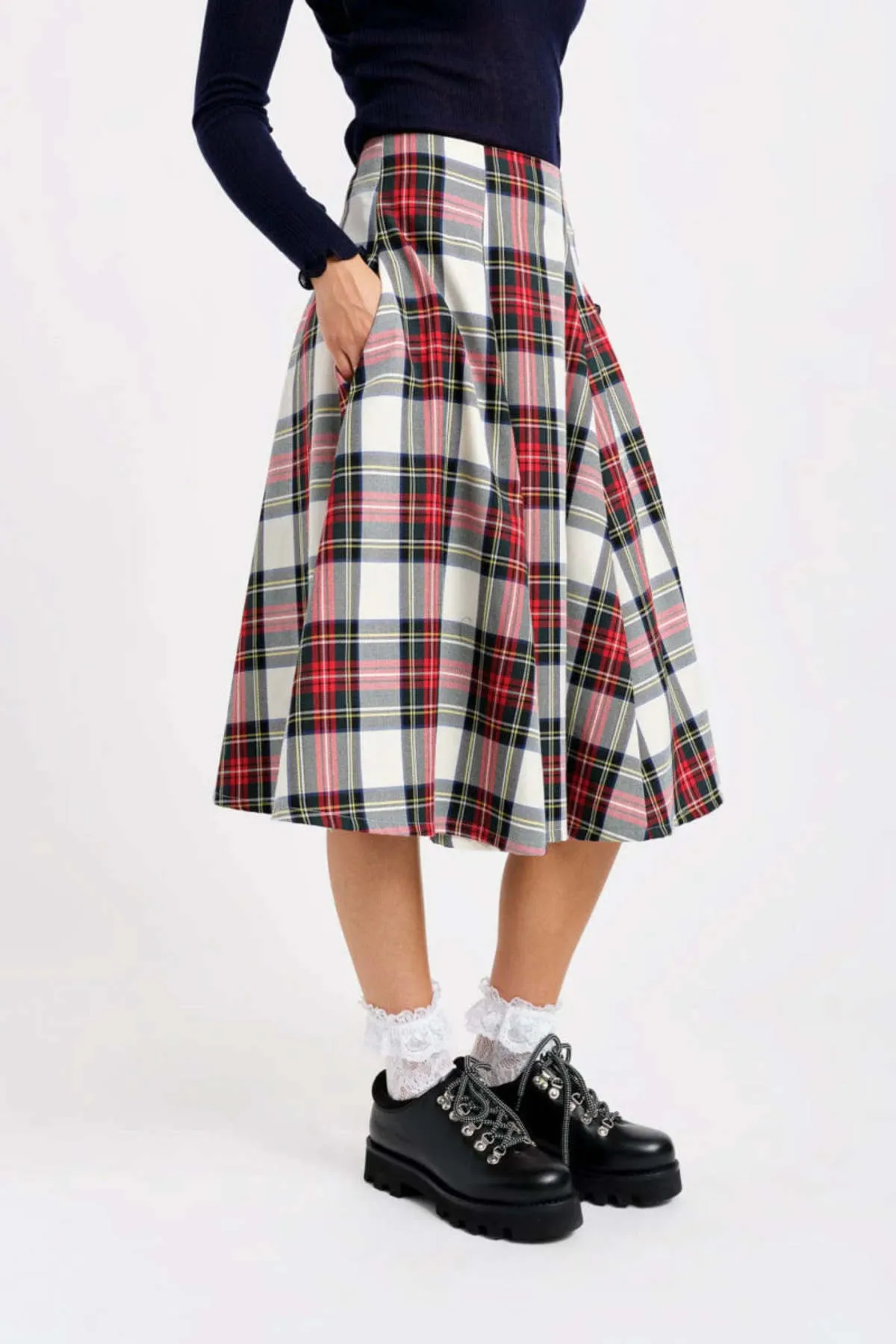 Berkley Skirt - White Plaid