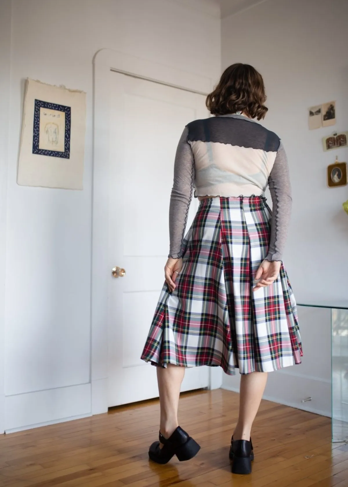 Berkley Skirt - White Plaid