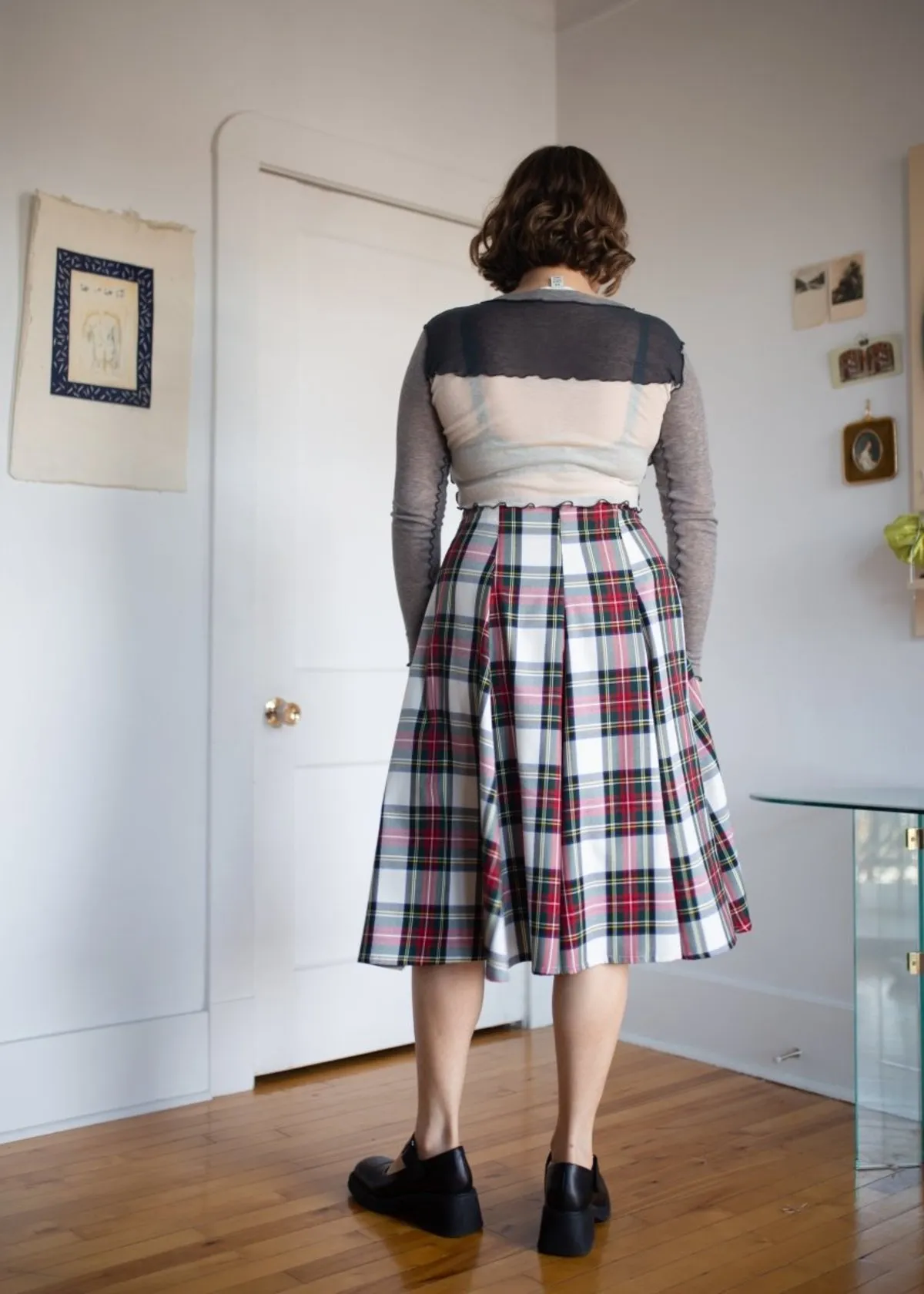 Berkley Skirt - White Plaid