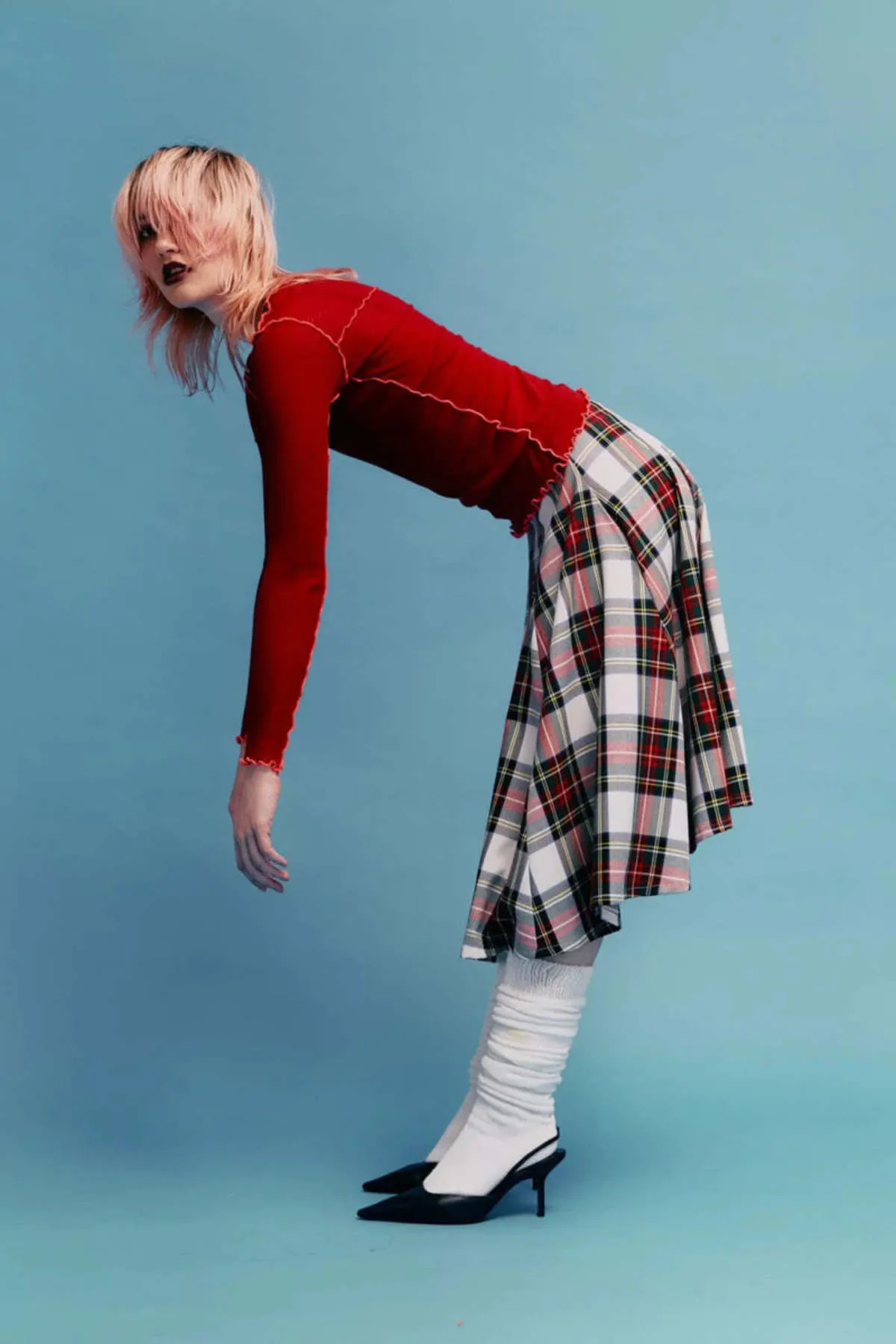 Berkley Skirt - White Plaid