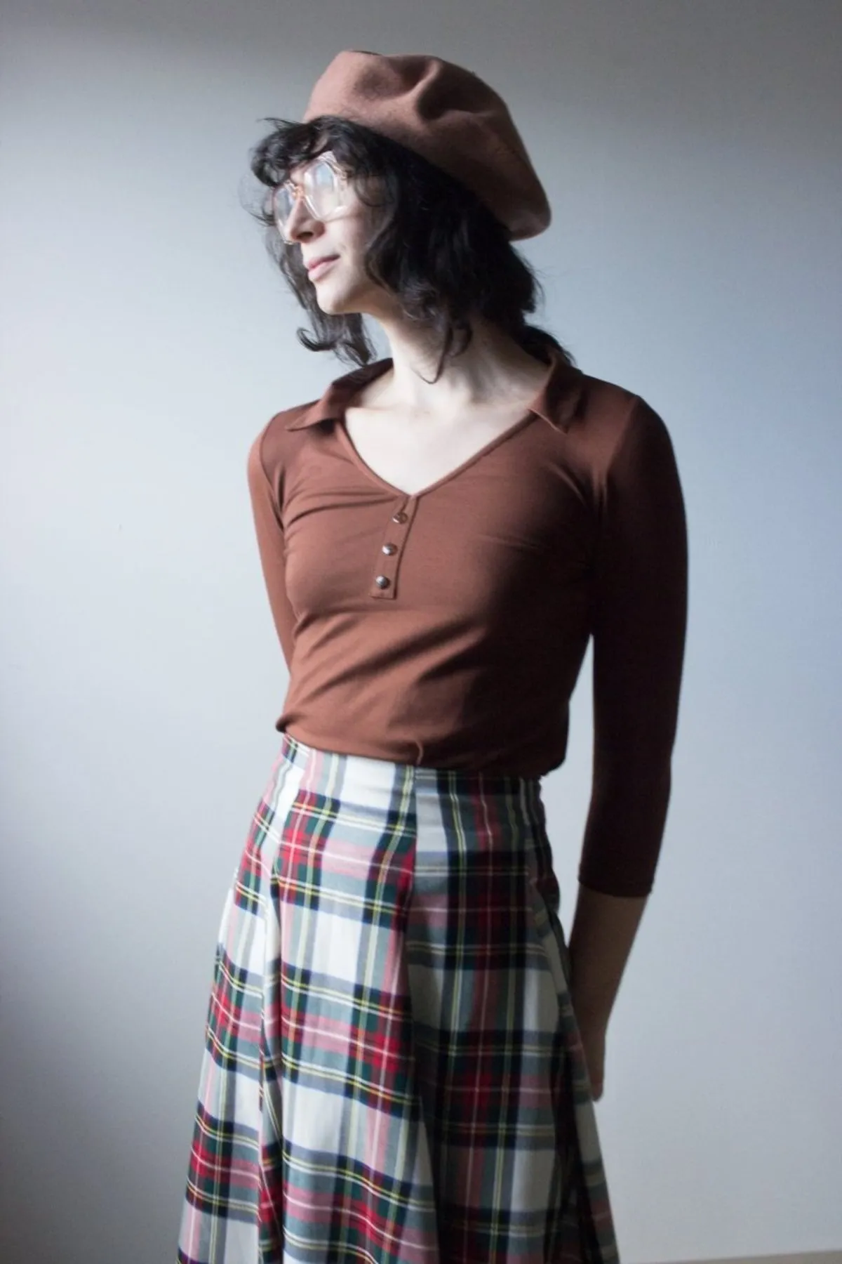 Berkley Skirt - White Plaid