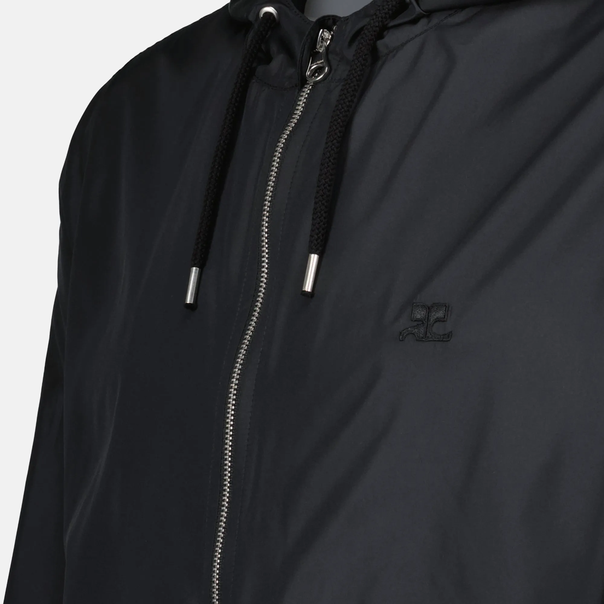 Black Nylon Windbreaker