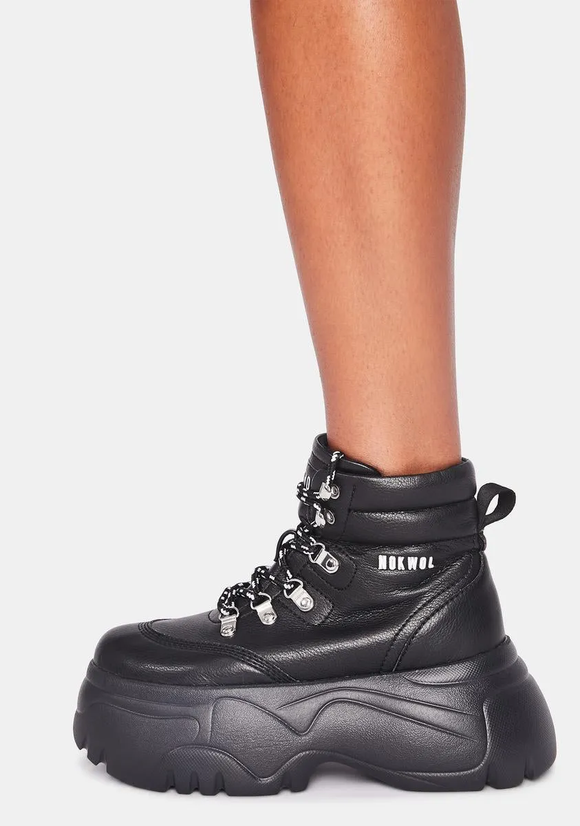 Black Scared Platform Sneakers-