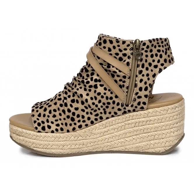 Blowfish Malibu  Womens Lacey Rope Sand Pixie Leopard Print Wedge Heeled Sandals