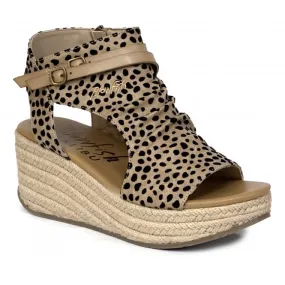 Blowfish Malibu  Womens Lacey Rope Sand Pixie Leopard Print Wedge Heeled Sandals