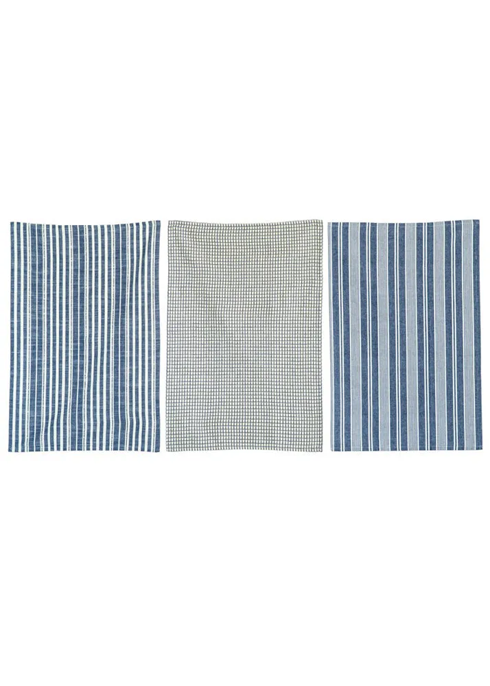 Blue Striped Cotton Tea Towels