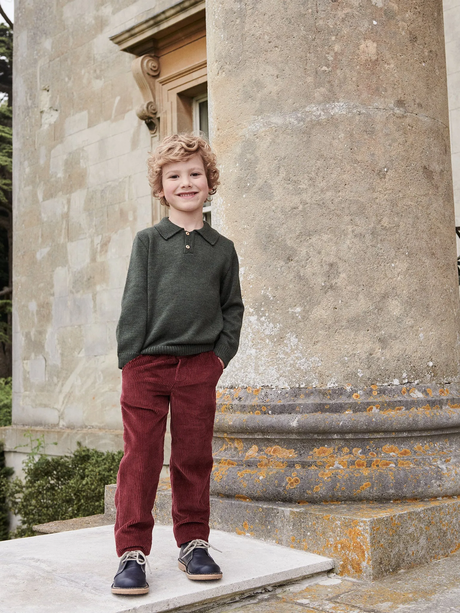 Burgundy Benito Corduroy Boy Trousers