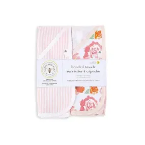 Burt's Bees Set Of 2 Rosy Spring Hooded Towels Blossom - One Size Hanger