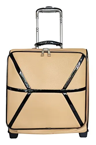 Carryon Laptop Computer Bag Rolling Travel Wheel Overnight Luggage Case Beige