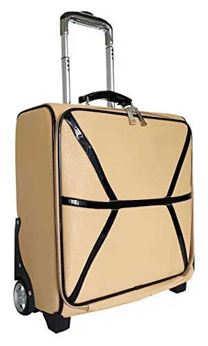 Carryon Laptop Computer Bag Rolling Travel Wheel Overnight Luggage Case Beige