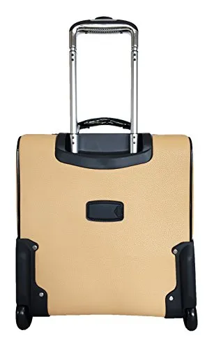 Carryon Laptop Computer Bag Rolling Travel Wheel Overnight Luggage Case Beige