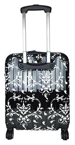 Carryon Travel Bag Rolling 4 Wheel Spinner Lightweight Luggage Case Damask