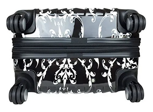 Carryon Travel Bag Rolling 4 Wheel Spinner Lightweight Luggage Case Damask