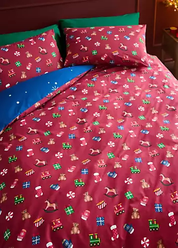 Catherine Lansfield Christmas Santa’s Workshop Duvet Cover Set | Kaleidoscope