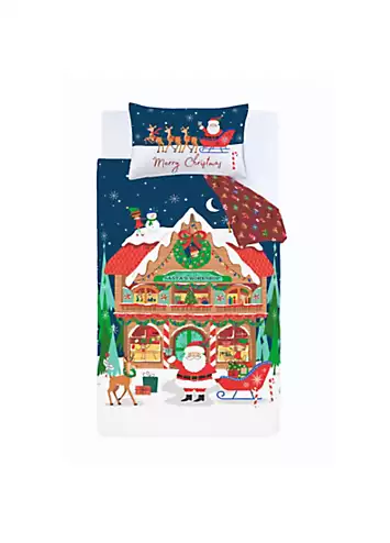 Catherine Lansfield Christmas Santa’s Workshop Duvet Cover Set | Kaleidoscope