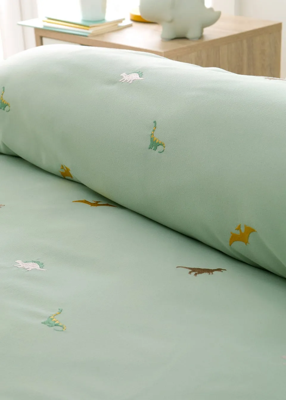 Catherine Lansfield Embroidered Dinosaur Duvet Cover Set