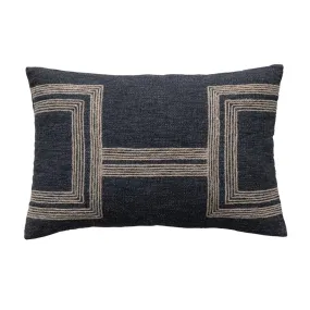 Charcoal and Jute Pillow