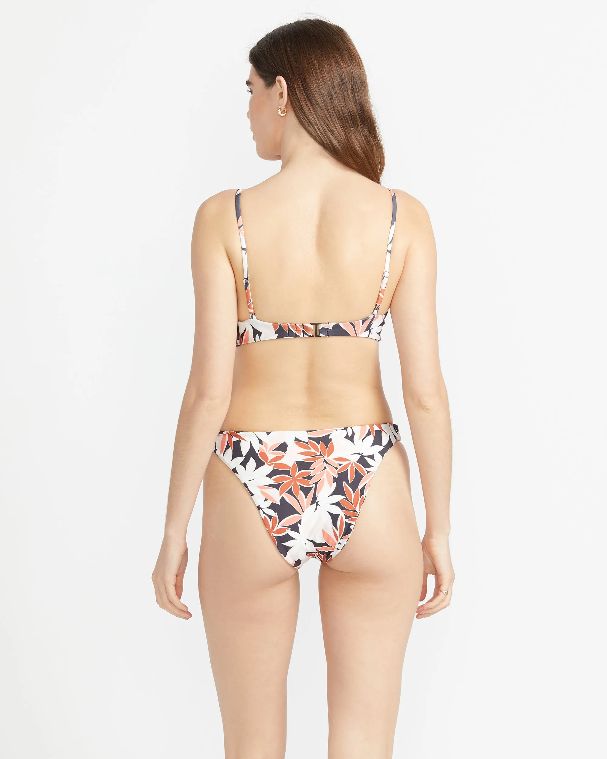 Check Mate Crop Bikini Top - Electric Coral