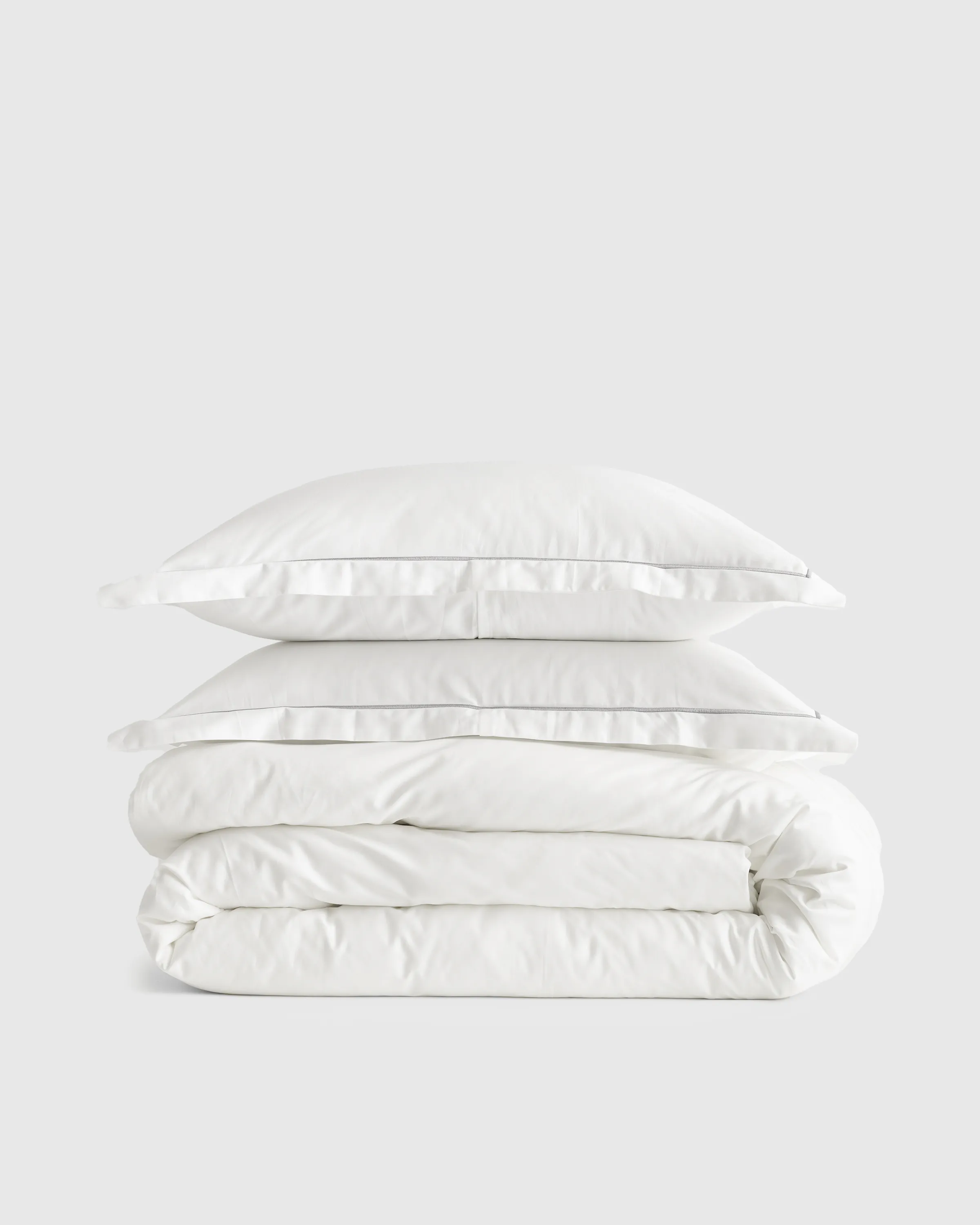 Classic Organic Percale Embroidered Duvet Cover Set