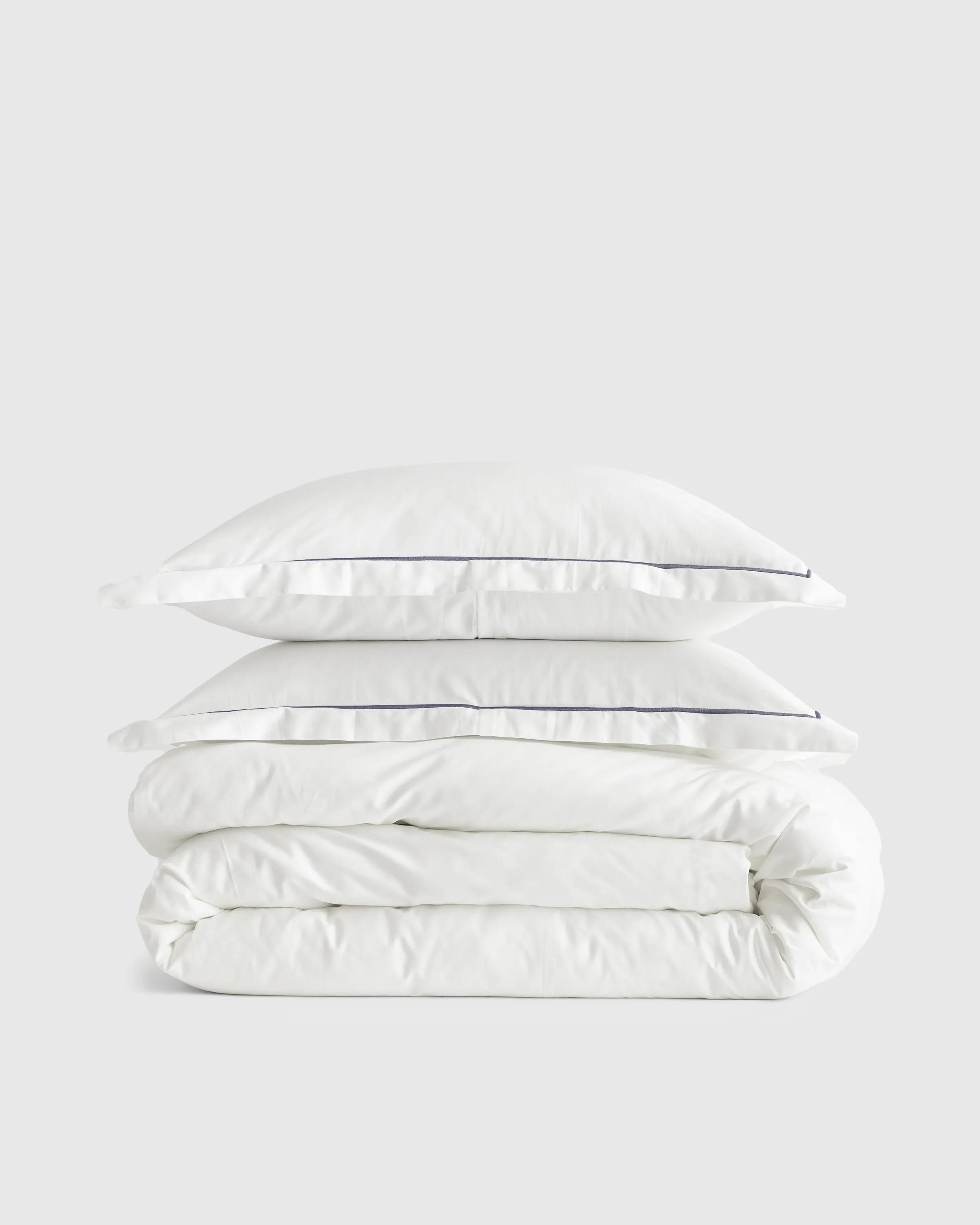 Classic Organic Percale Embroidered Duvet Cover Set