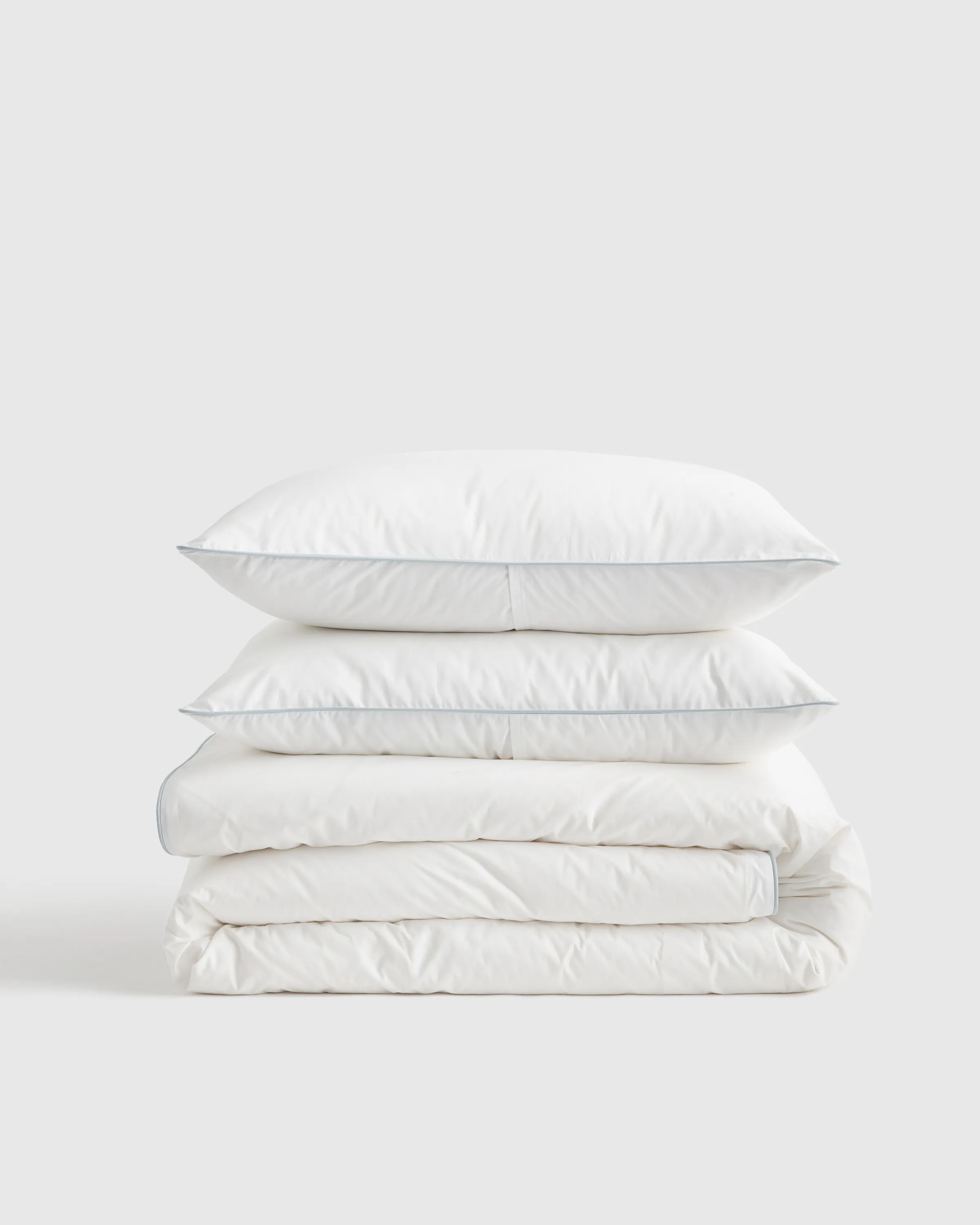 Classic Organic Percale Piped Duvet Cover Set