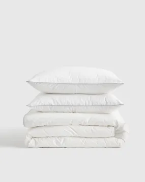 Classic Organic Percale Piped Duvet Cover Set