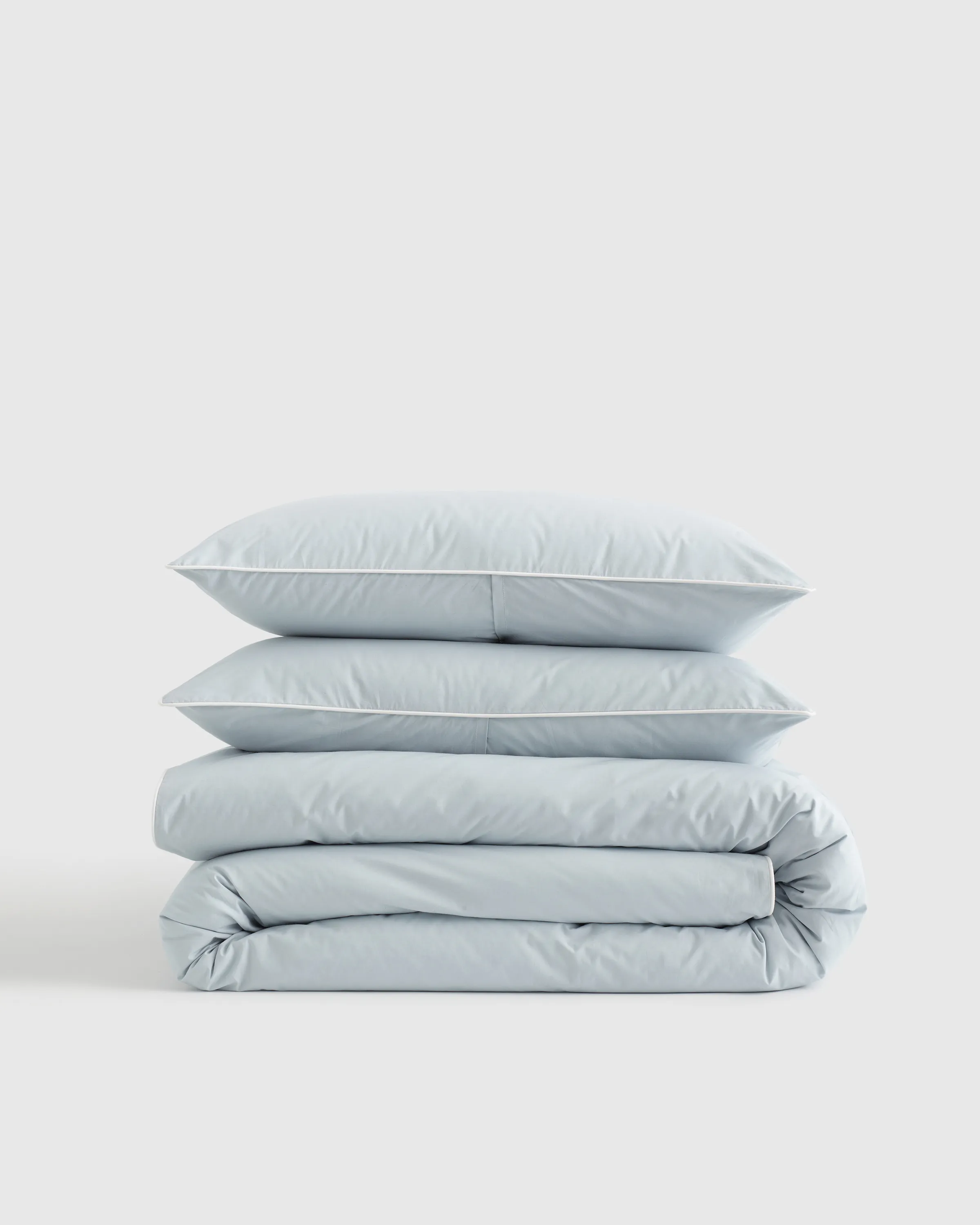 Classic Organic Percale Piped Duvet Cover Set