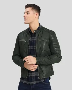 Cleo Green Biker Leather Jacket