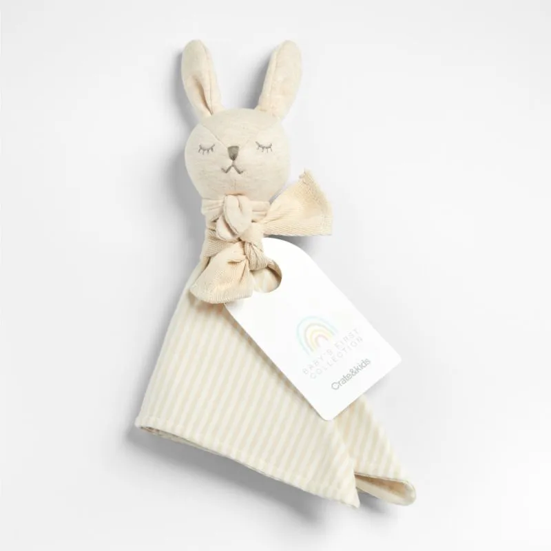 Crate&Barrel Sleepy Bunny Baby Lovey Blanket