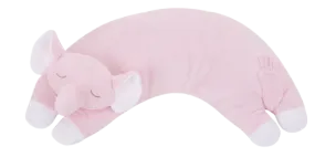 Curved Pillow, Pink Elephant