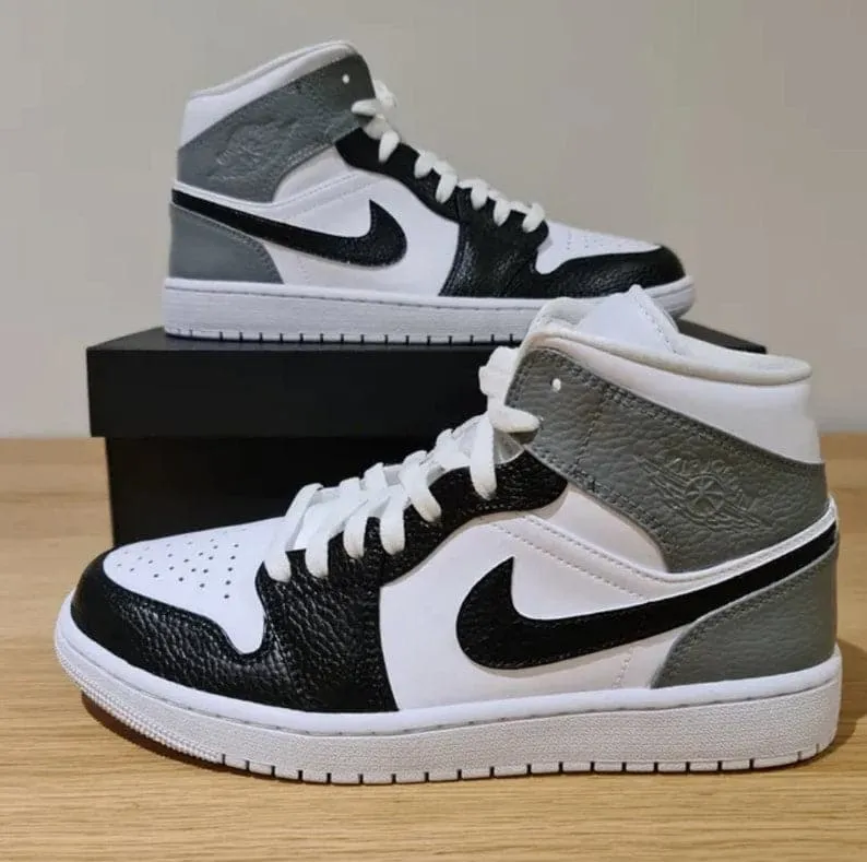 Custom Black Grey Nike Air Jordan 1